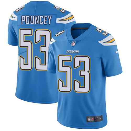 Nike Men & Women & Youth Chargers 53 Mike Pouncey Light Blue NFL Vapor Untouchable Limited Jersey,We sell and wholesale Nike Men & Women & Youth Chargers 53 Mike Pouncey Light Blue NFL Vapor Untouchable Limited Jersey on line form chian!
